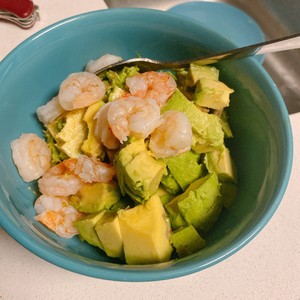The practice measure of salad of prawn of fruit of oil of ox of juice of all-purpose oil vinegar 2