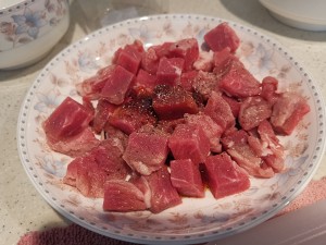 The practice measure of meal of stew of beef of carrot Xianggu mushroom 1