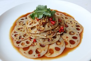 [maigre beautiful is tasted] lotus root of cold and dressed with sause piece practice measure 2