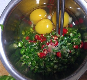 The practice measure that green pepper fries go with rice of egg rice killer 1