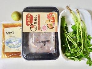 練習 緑色のレモンジュースの魚肉の黒いスライスの測定1 