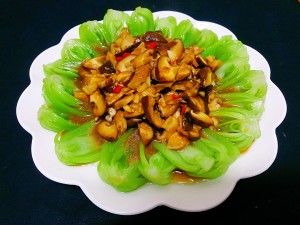 緑の野菜は ベースから直接揚げ、この1つのペースが淡緑色で出てくる色を揚げることを忘れないでください食べるステップ7 