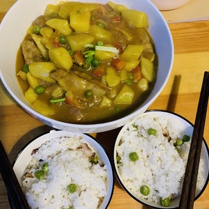 ご飯といっしょに行くカレーポテトチョップの練習対策9