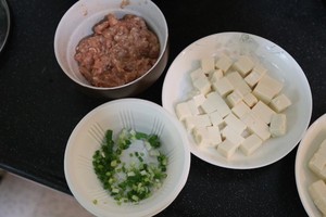 The practice measure of bean curd of ground meat evaporate 2