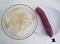 The practice measure of a thick soup of violet potato tremella 1