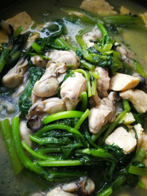 Sea Li child / unripe oyster flesh stews bean curd (quick worker dish) practice measure 10