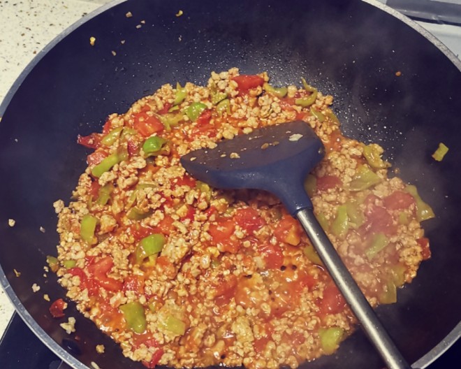
Tomato ground meat (red 3 chop) practice