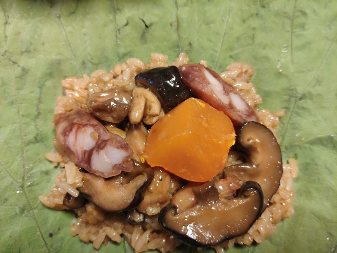 栄養朝食-精白なもち米の鶏肉の実践
