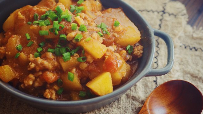 
Ground meat of electric meal Bao stews the practice of potato, how to do delicious