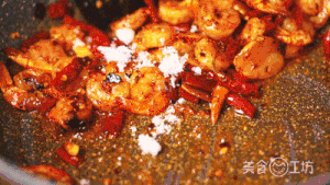 Hot pepper shelled fresh shrimps - crisp sweet delicate, pole of go with rice. practice measure 5