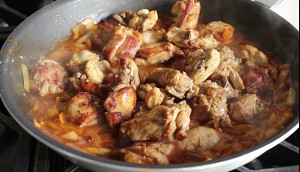 The practice measure of taste of cashew of * of Indian flavor chicken 18