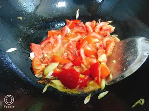 Of super go with rice of Y(^_^)Y of scrag of pig of tomato slippery egg practice measure 7
