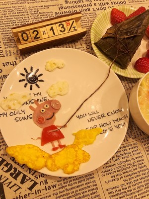 The practice measure of pink pig breakfast 5