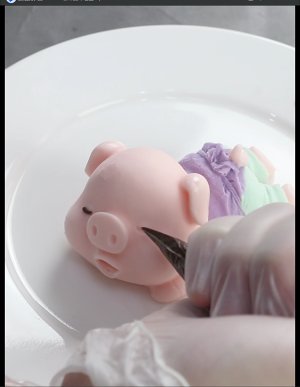 Saliva pig Mu Si, cartoon pig Mu Si, stereo pig, the practice measure of pink pig little younger sister 15