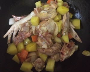 The practice measure of chicken of stew of simple edition potato 3