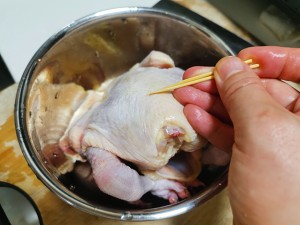 鶏肉を一緒に食べる（鶏肉を割る）練習対策2