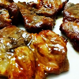 The practice measure of flesh of plum of the pig that bake 4