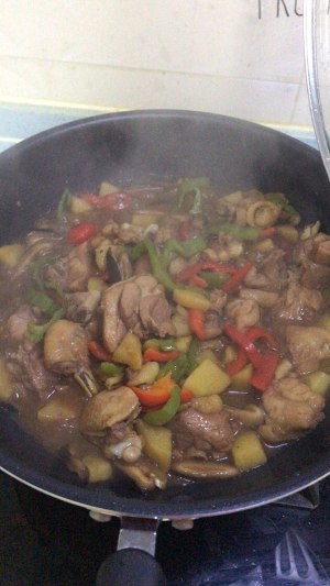 The daily life of a family of rice of yellow stew chicken is delicate the practice measure of version 3