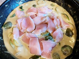 The practice measure of chicken of peaceful type green curry 5