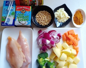 The practice measure of meal of potato of curry chicken willow 1