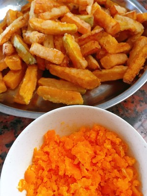 Go with wine of pumpkin of melon salty yoke is fastfood south Jin Sha, the practice step that adult child likes 3
