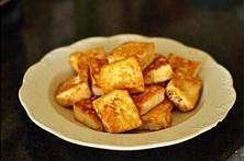 The practice measure of bean curd of piscine sweet fry in shallow oil 3