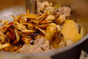 The practice measure of chicken of stew of Magimix · sanded ginger 5