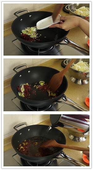 2人が煮るカツの四川煮スパイシー豚肉の調理法