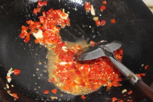 The meal suffers disaster series---The practice measure that chop any of several hot spice plants scrambles egg 9
