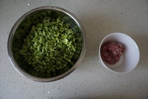 Horn of ground meat beans (dish of go with rice) practice measure 1