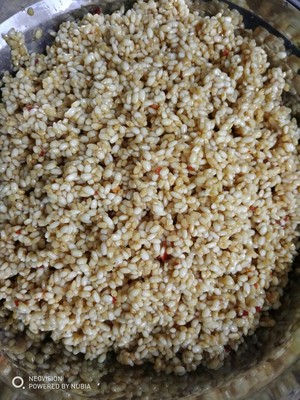The practice measure of polished glutinous rice of pig bowel fill 2