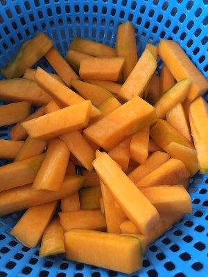 Go with wine of pumpkin of melon salty yoke is fastfood south Jin Sha, the practice step that adult child likes 1
