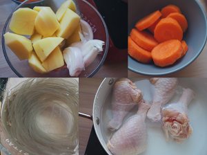 The practice measure that one boiler satisfies の hot chicken to stew noodles made from bean or sweet potato starch 1