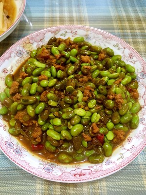 Dish of super go with rice: The practice measure that young soya bean fries the flesh 10