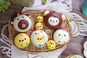 " chicken " auspicious flexibly the practice measure of small steamed bread 1