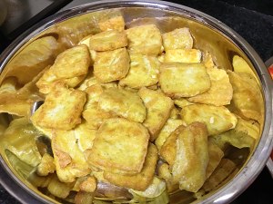 醤油の揚げ物の豆腐を揚げる練習尺度6