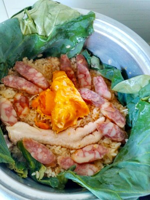 The practice measure of chicken of polished glutinous rice of lotus leaf of edition of electric meal Bao 5