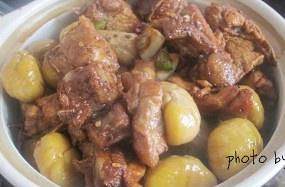 The practice measure of chop of Chinese chestnut stew 11
