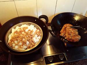 ひき肉の豚の腸のピンクの実習対策6