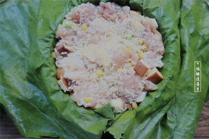 The practice measure of chicken of lotus leaf polished glutinous rice 7