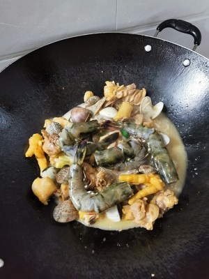 The practice measure of the seafood chicken Bao of ordinary other people 7
