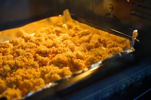 The practice measure that rice of oven edition chicken spends 6