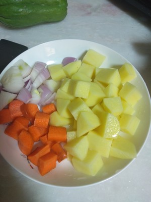 The practice measure of chicken of stew of simple edition potato 1