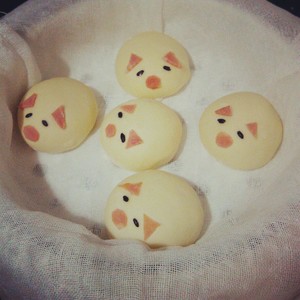 The practice measure of milk pig steamed bread 3