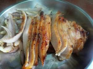 The practice measure of scrag of sweet decoct pig 5