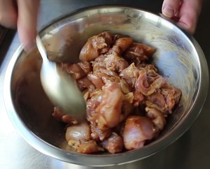 The practice measure of taste of cashew of * of Indian flavor chicken 7