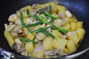 Potato stew chicken (green of extensive pattern ginger fries chicken) practice measure 9