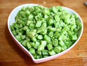 The practice measure of dish of go with rice of horn of fleshy foam beans 2