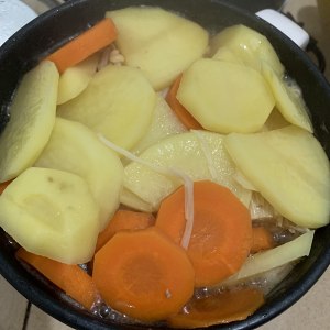 The practice measure of potato stew chicken 2