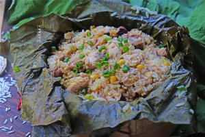 The practice measure of chicken of lotus leaf polished glutinous rice 12